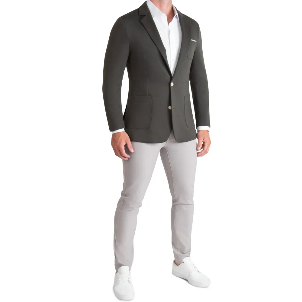 State and Liberty Athletic Fit Knit Blazer - Charcoal| Blazers|Blazers/sport Coats
