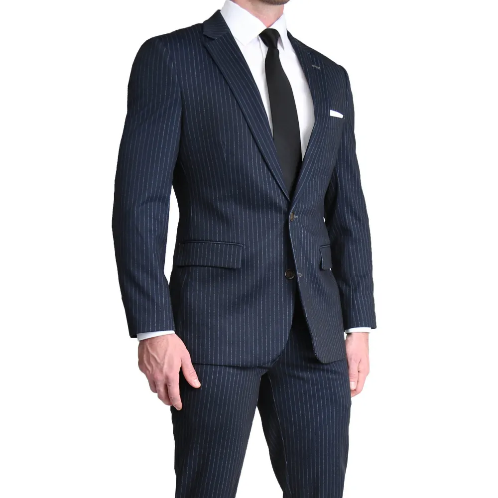 State and Liberty Athletic Fit Stretch Blazer - Knit Blue Chalk Stripe| Casual Blazers|Blazers
