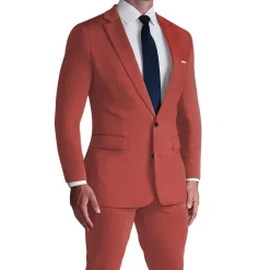 State and Liberty Athletic Fit Stretch Blazer - Solid Brick| Casual Blazers|Blazers