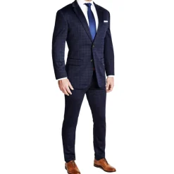 State and Liberty Athletic Fit Stretch Blazer - Blue Plaid| Casual Blazers|Blazers