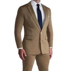 State and Liberty Athletic Fit Stretch Blazer - Solid Dark Tan| Casual Blazers|Blazers