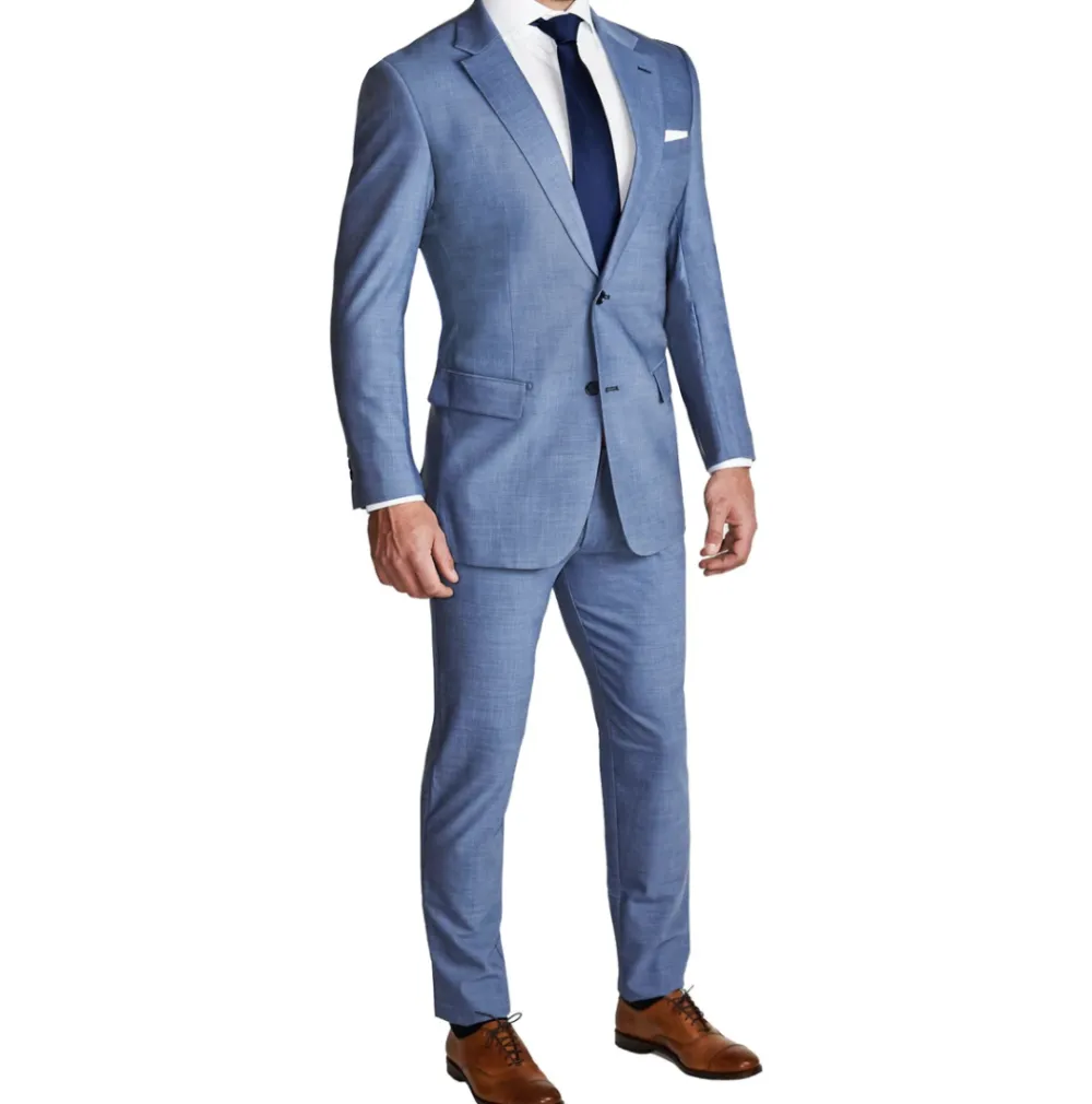 State and Liberty Athletic Fit Stretch Blazer - Heathered Light Blue| Casual Blazers|Blazers