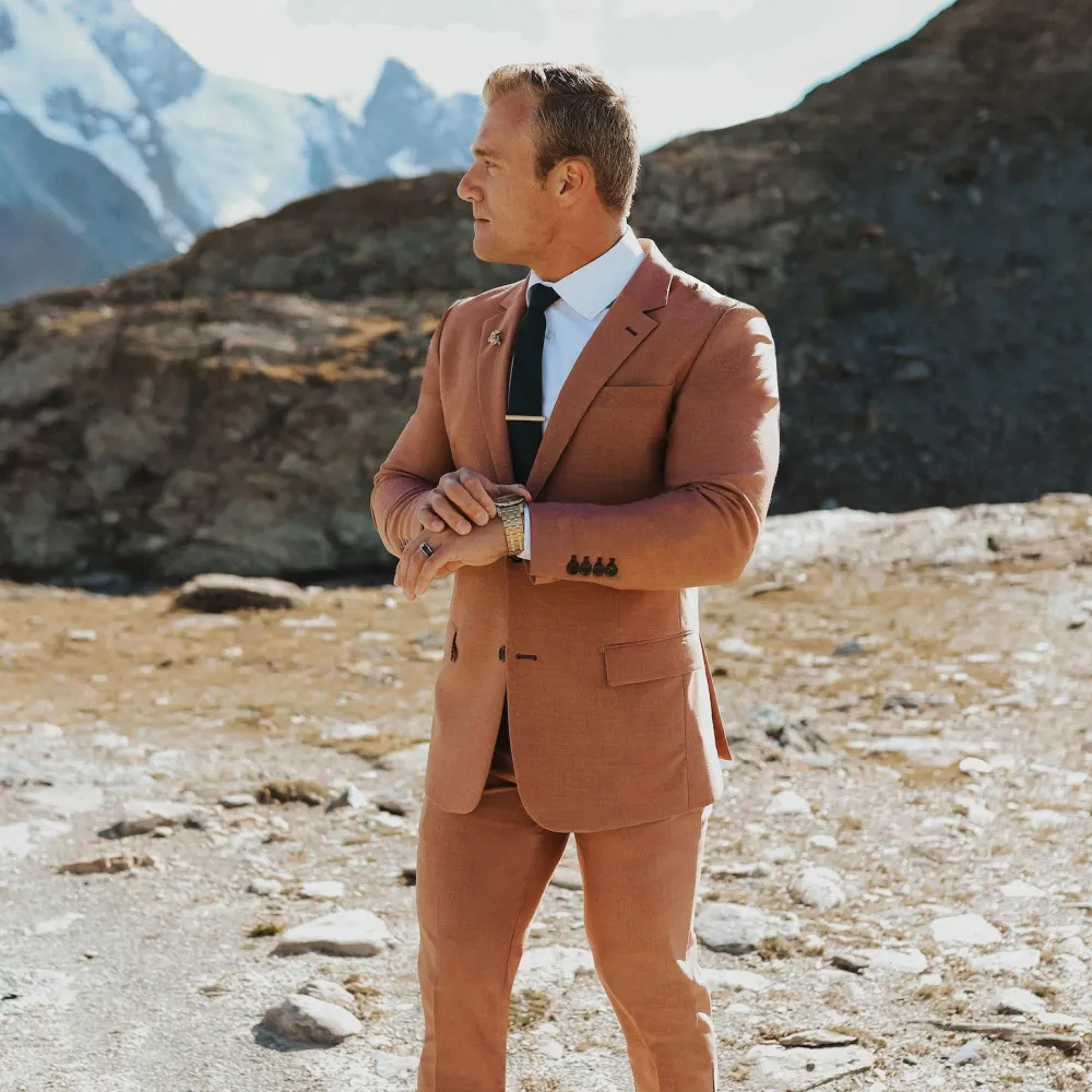 State and Liberty Athletic Fit Stretch Blazer - Heathered Copper| Casual Blazers|Blazers