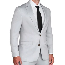State and Liberty Athletic Fit Stretch Suit - Light Grey Microcheck| Suits