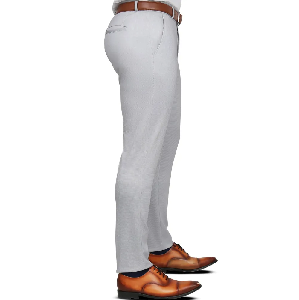 State and Liberty Athletic Fit Stretch Suit - Light Grey Microcheck| Suits