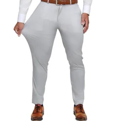 State and Liberty Athletic Fit Stretch Suit - Light Grey Microcheck| Suits