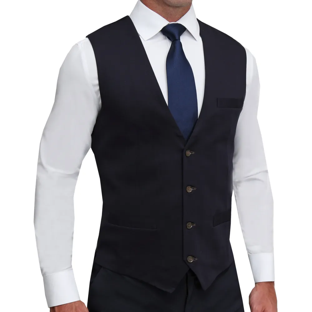 State and Liberty Athletic Fit Stretch Suit Vest - Navy| Vests