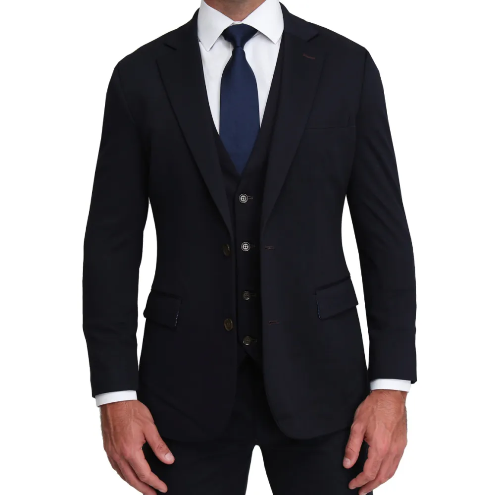 State and Liberty Athletic Fit Stretch Suit Vest - Navy| Vests