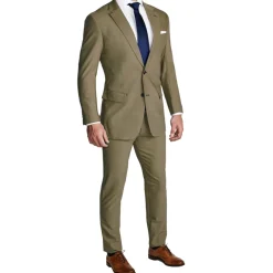 State and Liberty Athletic Fit Stretch Suit - Heathered Sand| Suits