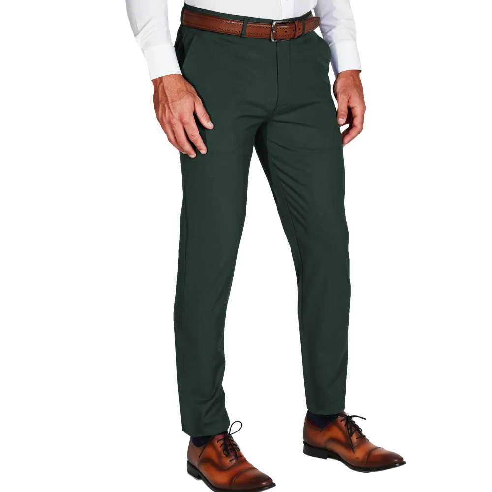 State and Liberty Athletic Fit Stretch Suit Pants - Hunter Green| Tech Chinos|Suit Pants
