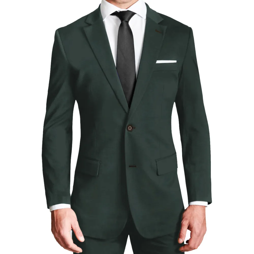 State and Liberty Athletic Fit Stretch Suit - Solid Hunter Green| Suits
