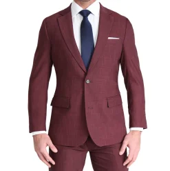 State and Liberty Athletic Fit Stretch Suit - Heathered Maroon| Suits