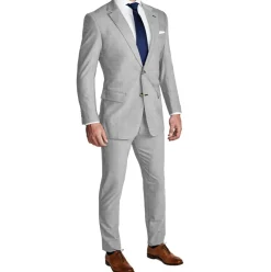 State and Liberty Athletic Fit Stretch Suit - Lightweight Heathered Light Grey| Suits