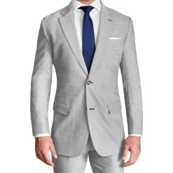 State and Liberty Athletic Fit Stretch Suit - Lightweight Heathered Light Grey| Suits
