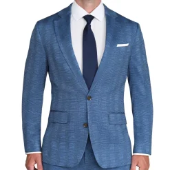 State and Liberty Athletic Fit Stretch Suit - Electric Blue Plaid| Suits