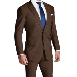State and Liberty Athletic Fit Stretch Suit - Lightweight Heathered Chocolate| Suits