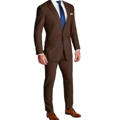 State and Liberty Athletic Fit Stretch Suit - Lightweight Heathered Chocolate| Suits