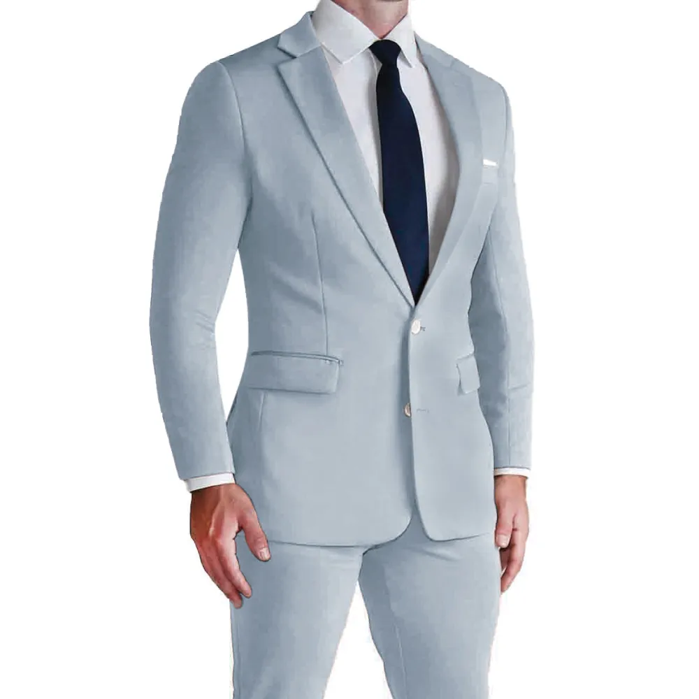 State and Liberty Athletic Fit Stretch Suit - Solid Cool Blue| Suits