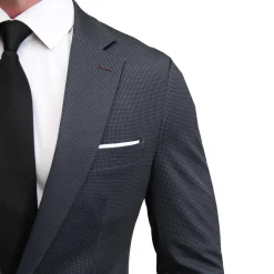 State and Liberty Athletic Fit Stretch Suit - Charcoal Microcheck| Suits