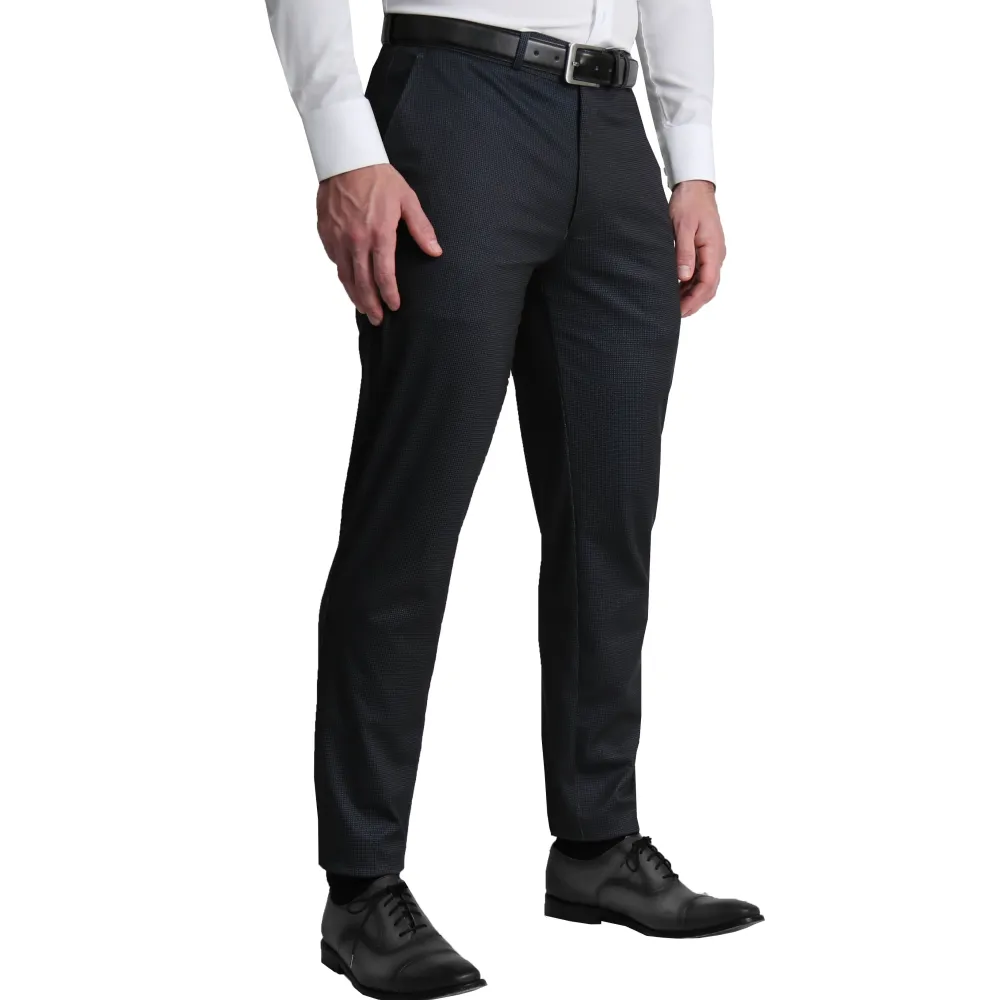 State and Liberty Athletic Fit Stretch Suit - Charcoal Microcheck| Suits