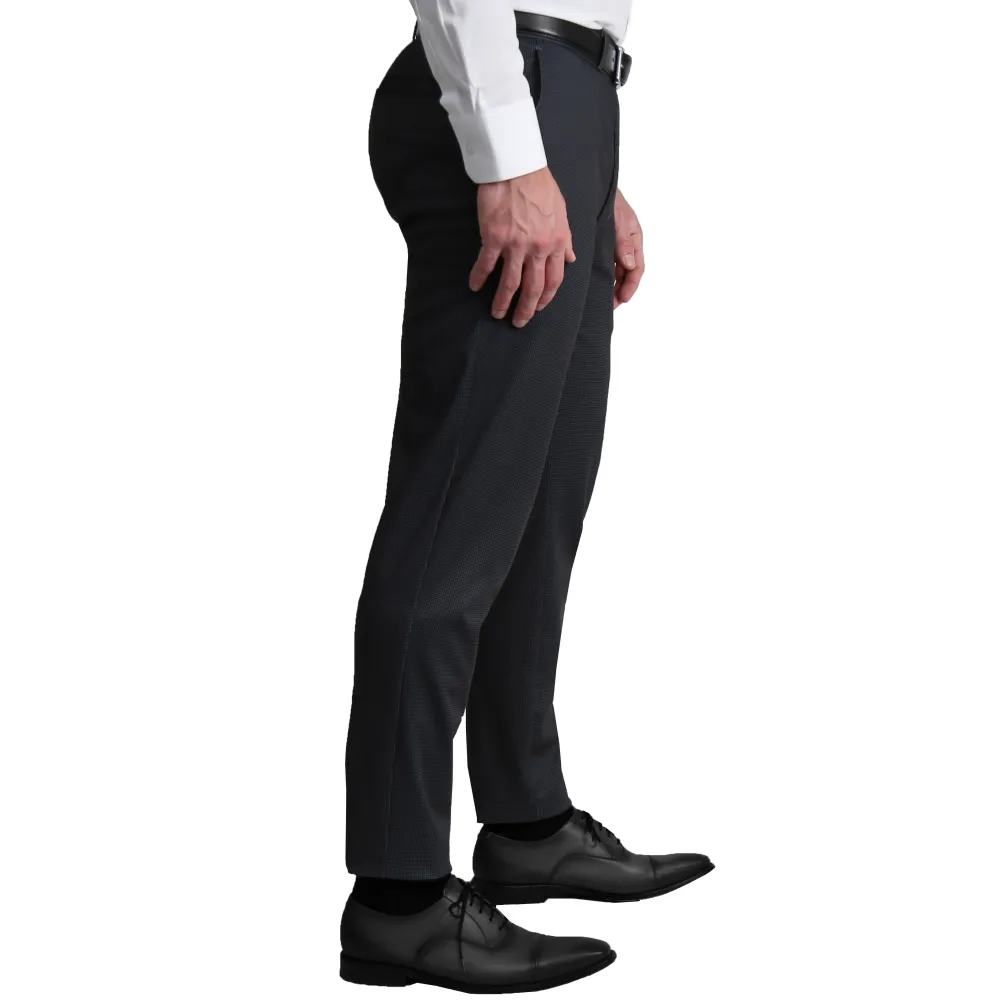 State and Liberty Athletic Fit Stretch Suit - Charcoal Microcheck| Suits