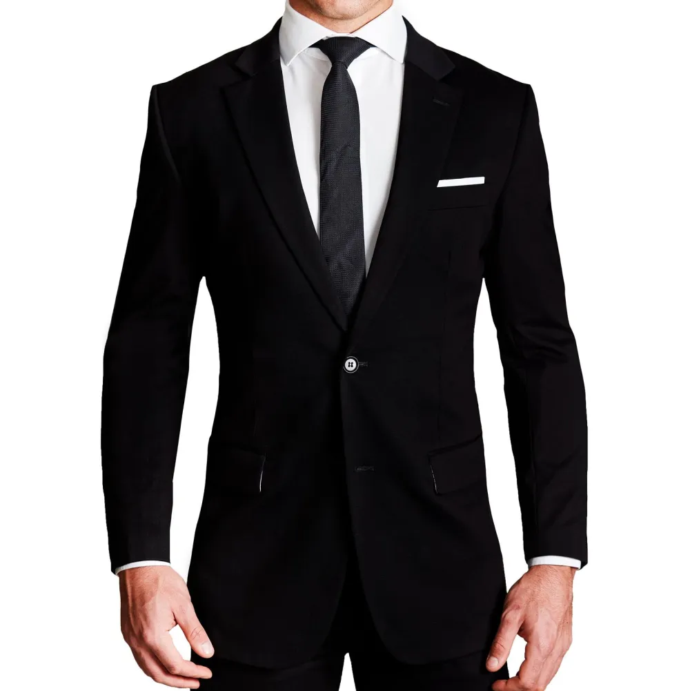 State and Liberty Athletic Fit Stretch Suit - Black| Suits
