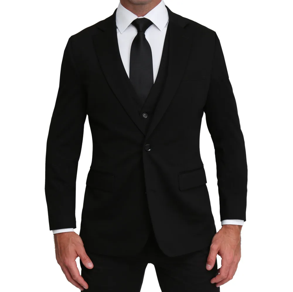State and Liberty Athletic Fit Stretch Suit - Black| Suits