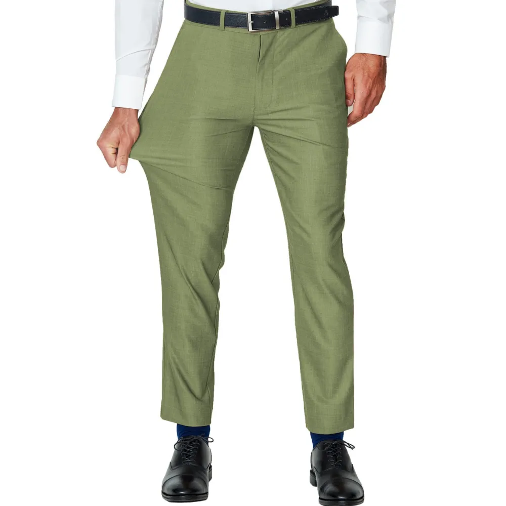 State and Liberty Athletic Fit Stretch Suit Pants - Heathered Forest Green| Suit Pants|Dress Pants