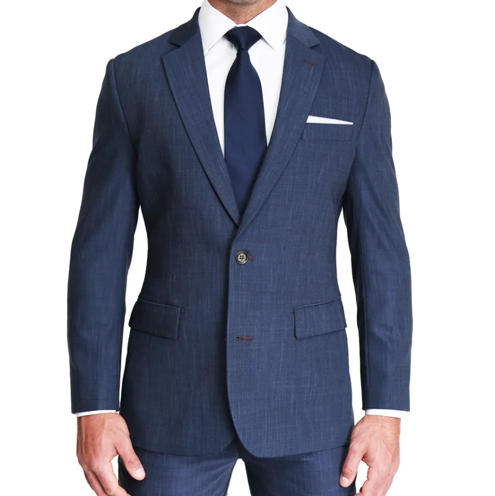 State and Liberty Athletic Fit Stretch Suit - Heathered Navy| Suits