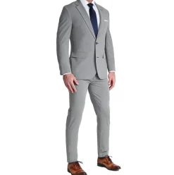 State and Liberty Athletic Fit Stretch Suit - Lightweight Heathered Smoked Grey| Suits
