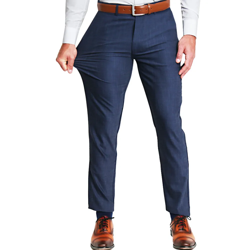 State and Liberty Athletic Fit Stretch Suit Pants - Heathered Navy| Tech Chinos|Suit Pants