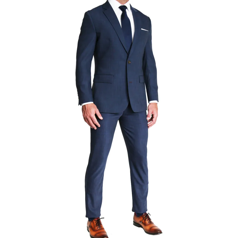 State and Liberty Athletic Fit Stretch Suit Pants - Heathered Navy| Tech Chinos|Suit Pants
