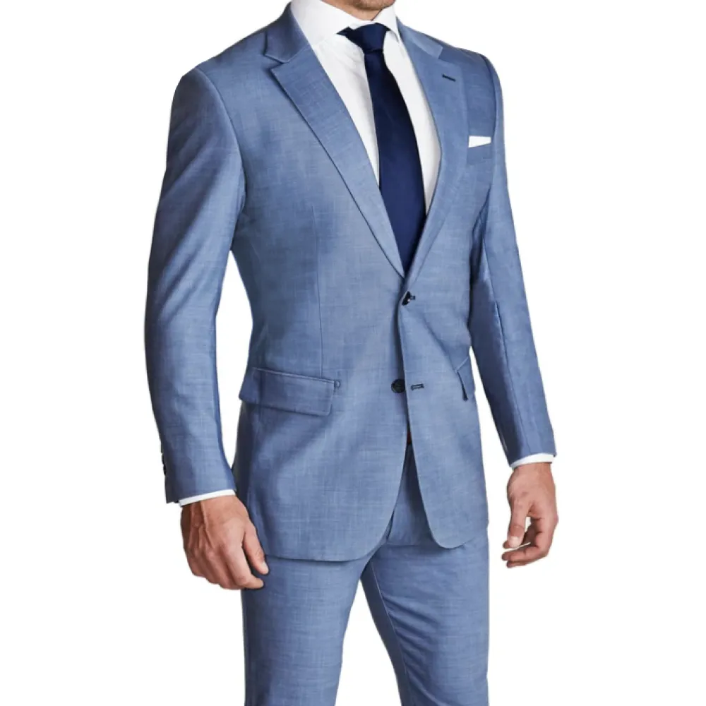 State and Liberty Athletic Fit Stretch Suit - Heathered Light Blue| Suits