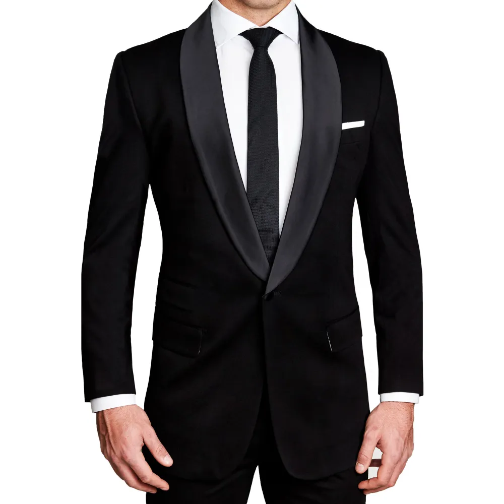 State and Liberty Athletic Fit Stretch Tuxedo Jacket - Black with Shawl Lapel| Tuxedos|Blazers