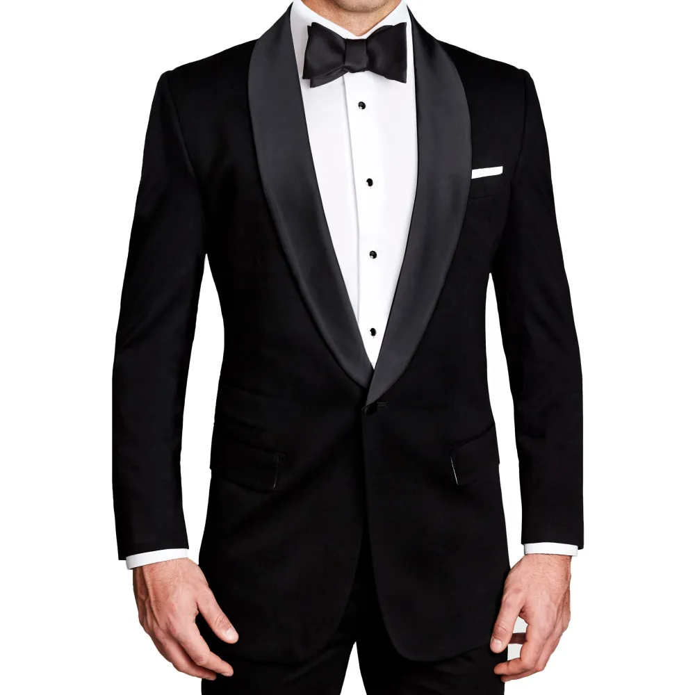 State and Liberty Athletic Fit Stretch Tuxedo - Black with Shawl Lapel| Tuxedos|Suits