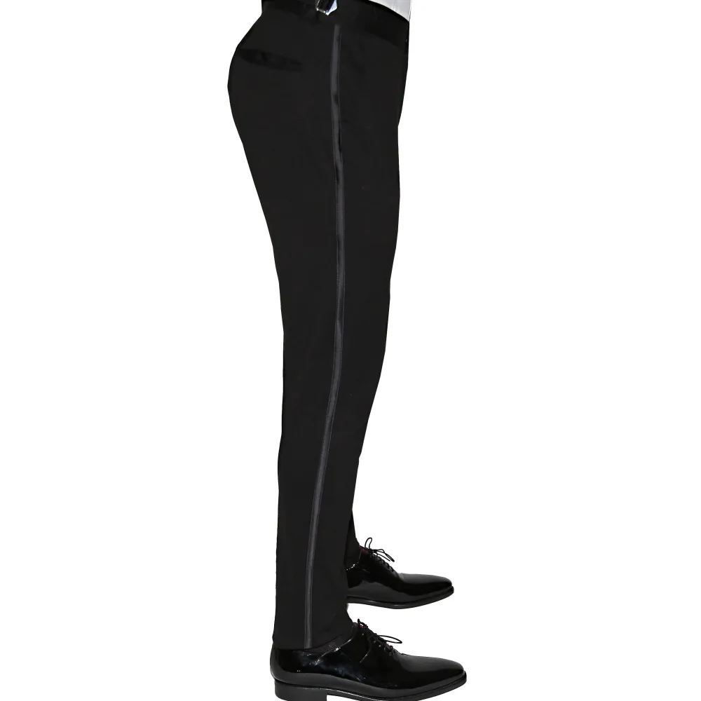 State and Liberty Athletic Fit Stretch Tuxedo - Black with Shawl Lapel| Tuxedos|Suits