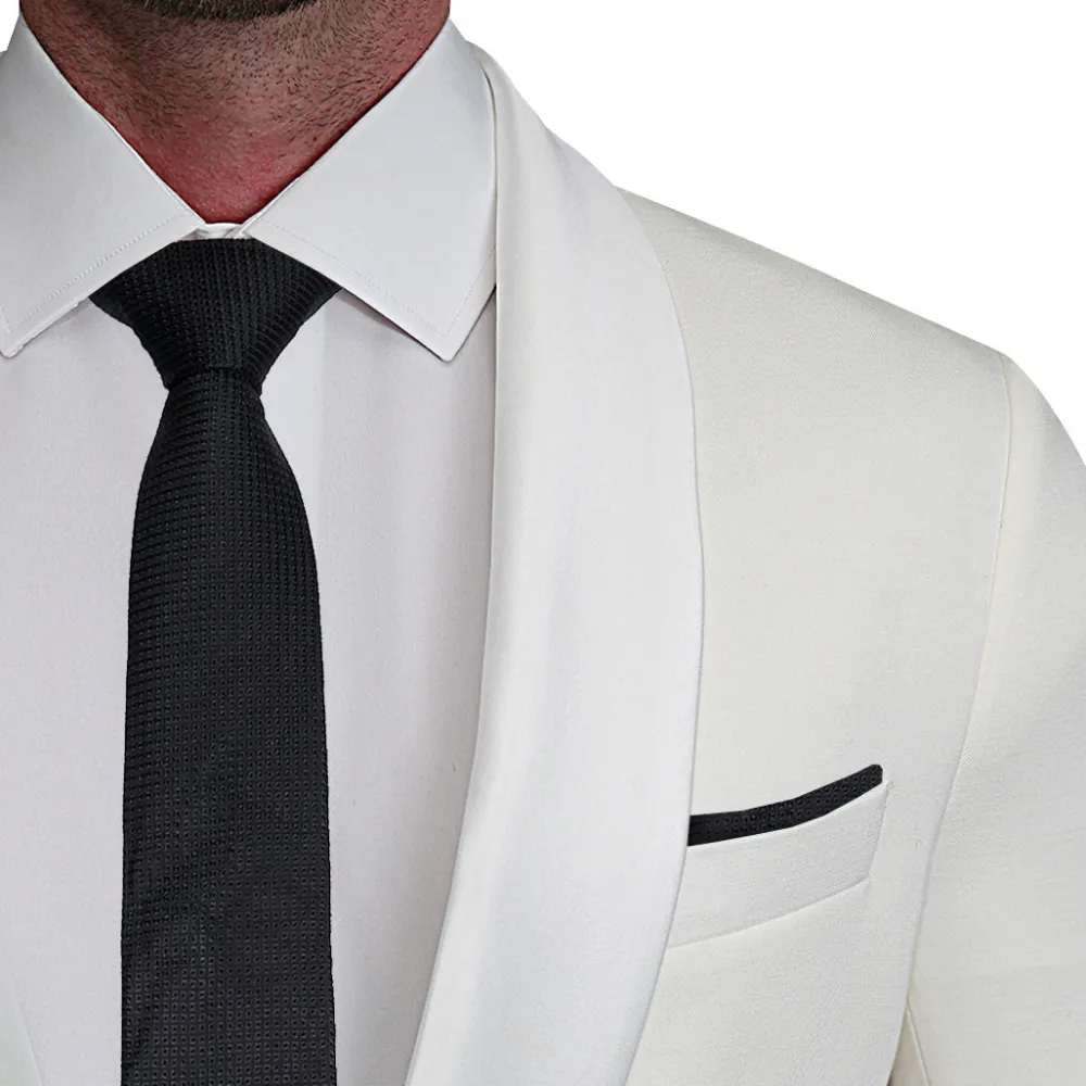 State and Liberty Athletic Fit Stretch Tuxedo Jacket - White with White Shawl Lapel| Tuxedos|Blazers