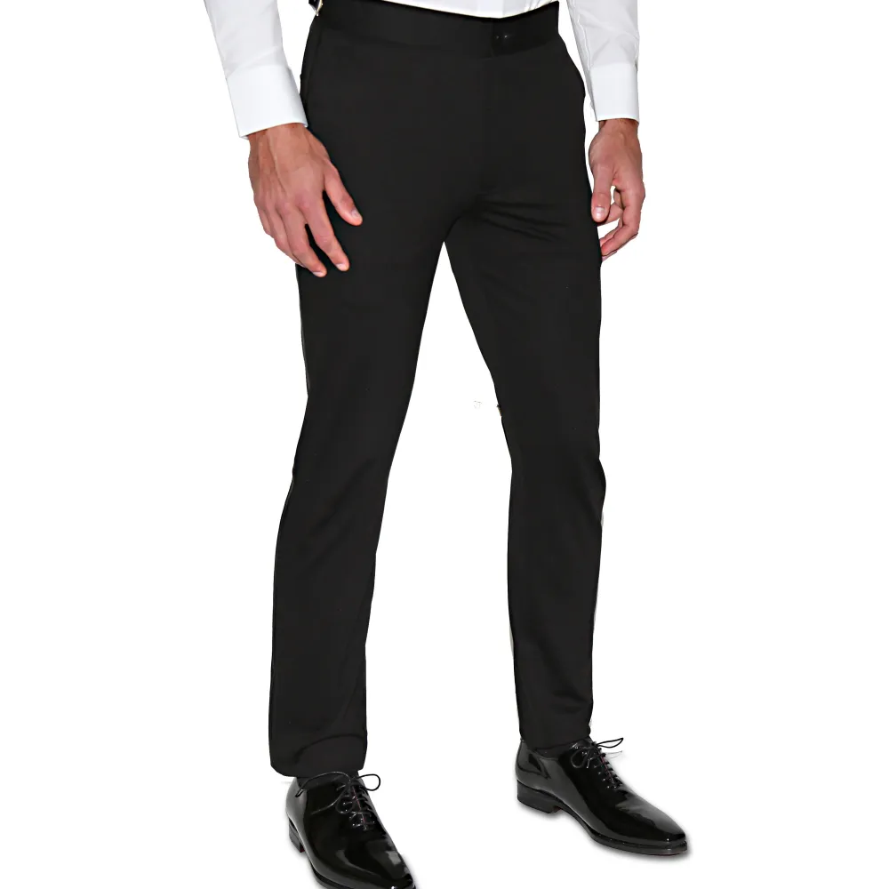 State and Liberty Athletic Fit Stretch Tuxedo Pants - Black| Tuxedos|Suit Pants