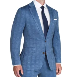 State and Liberty Brushed Tech Stretch Blazer - Electric Blue Plaid| Casual Blazers|Blazers