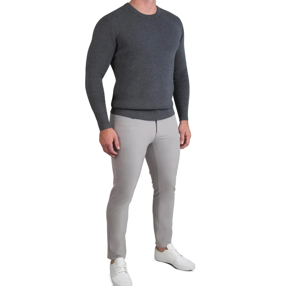 State and Liberty Heavy Knit Crewneck - Charcoal| Quarter Zips & Hoodies|Casual Long Sleeves