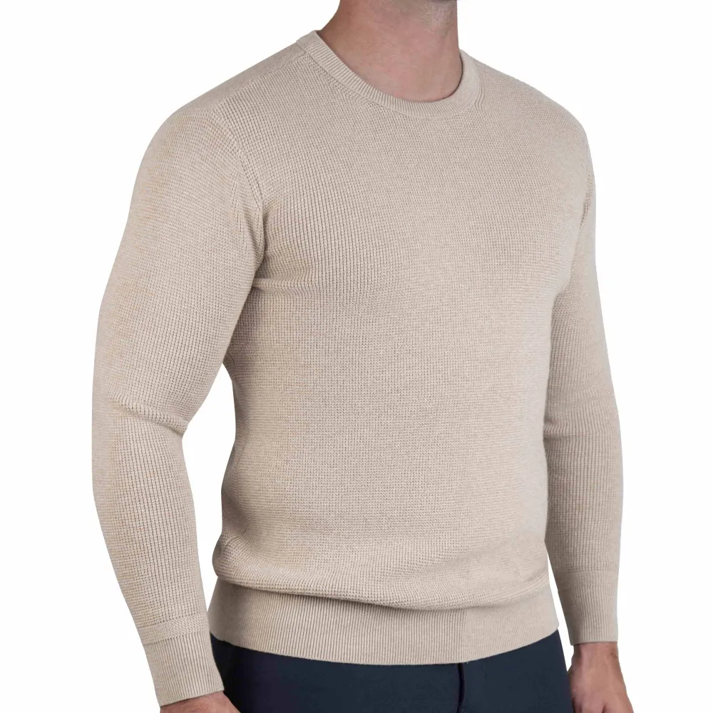 State and Liberty Heavy Knit Crewneck - Tan| Quarter Zips & Hoodies|Casual Long Sleeves