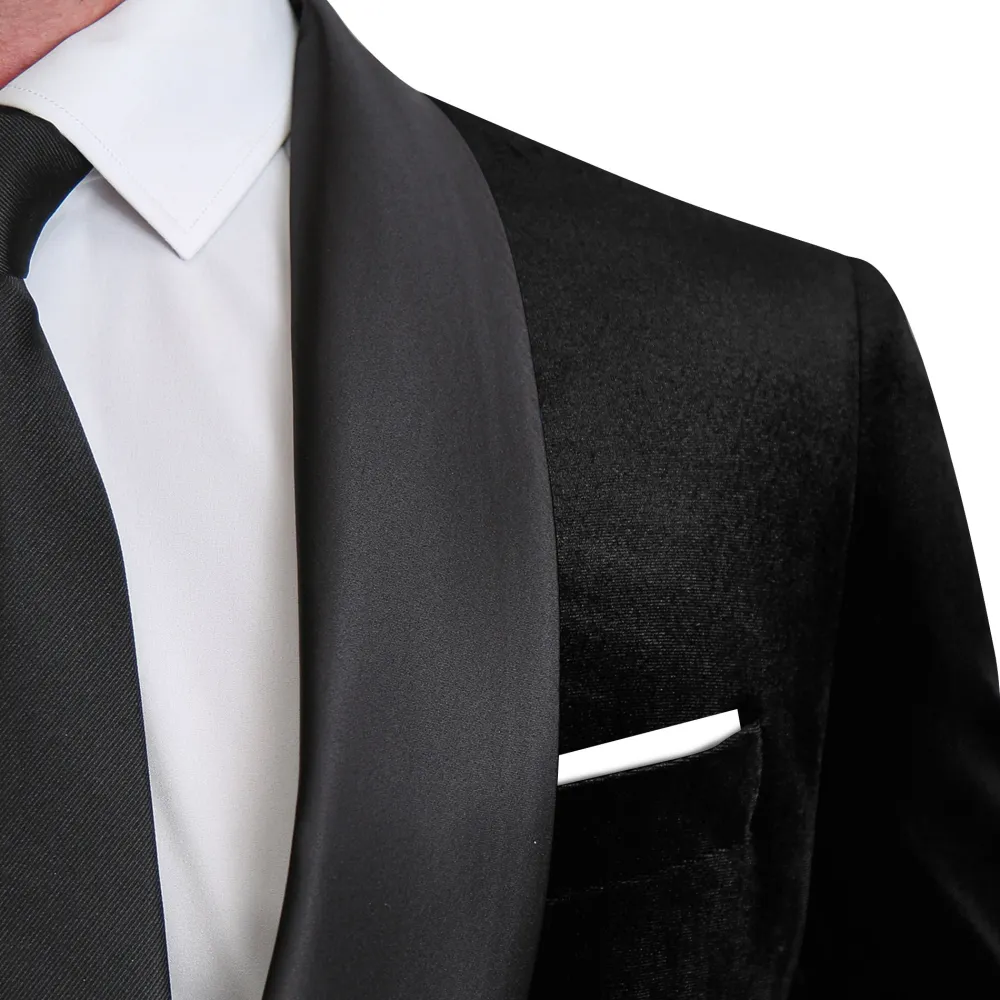 State and Liberty Satin Lapel Tuxedo Jacket - Black Velvet| Tuxedos|Blazers