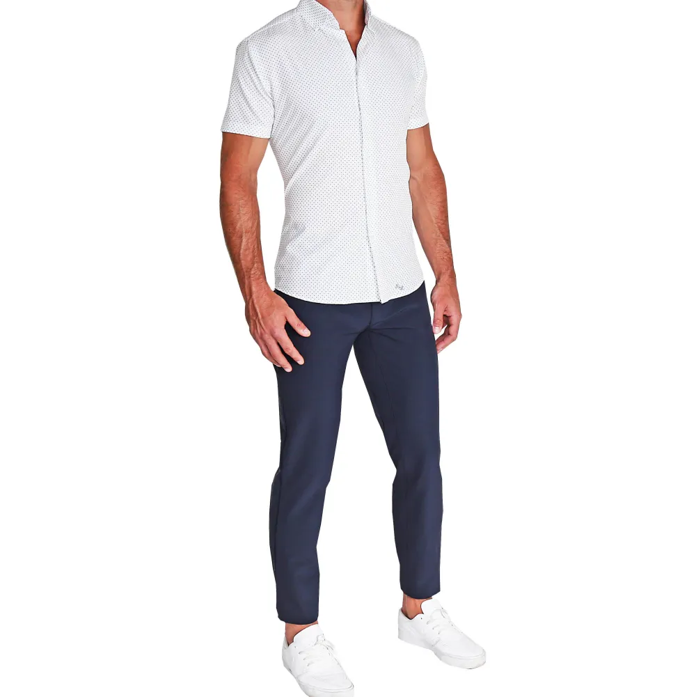 State and Liberty "The Axwell" Black Circle With Dots| T-shirts|Short Sleeve Button Downs