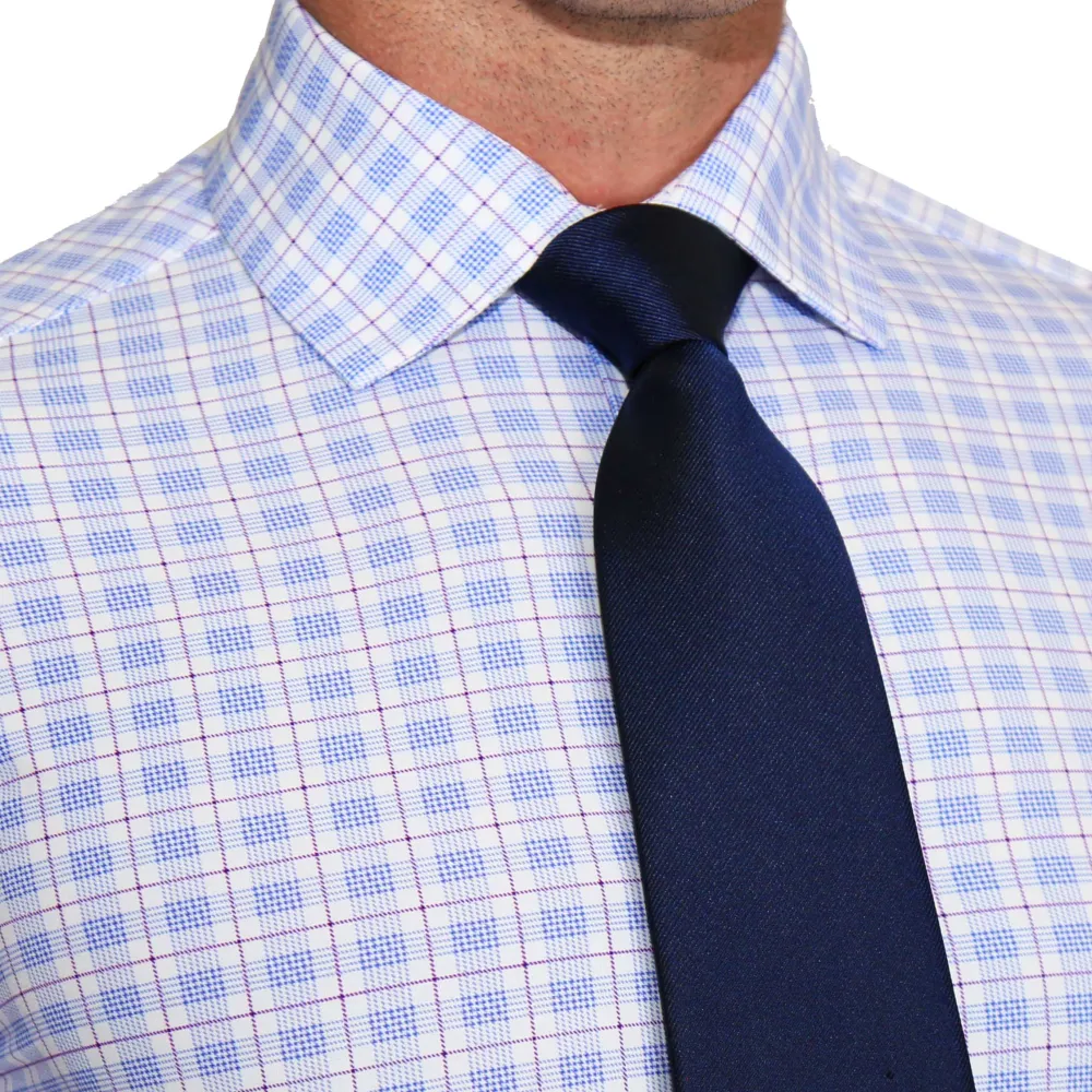 State and Liberty "The Baron" Purple and Blue Plaid| Dress Shirts