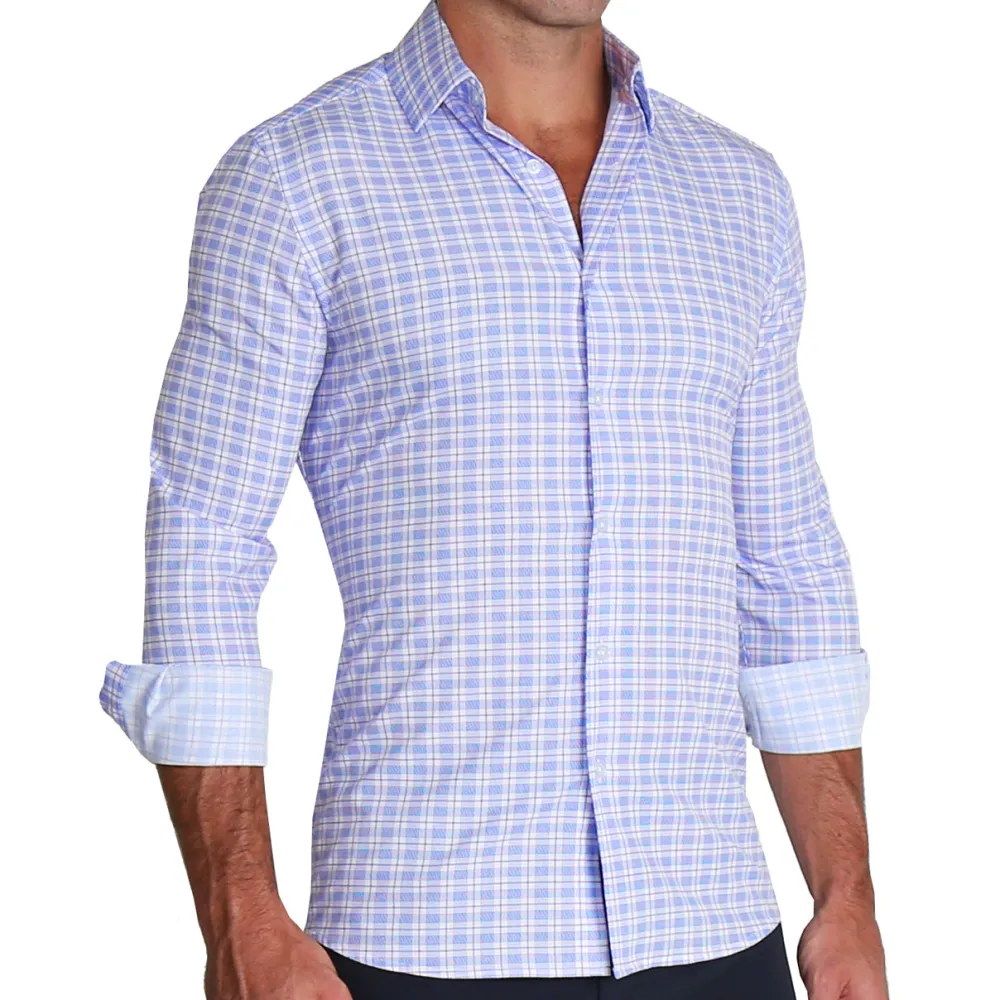 State and Liberty "The Baron" Purple and Blue Plaid| Dress Shirts