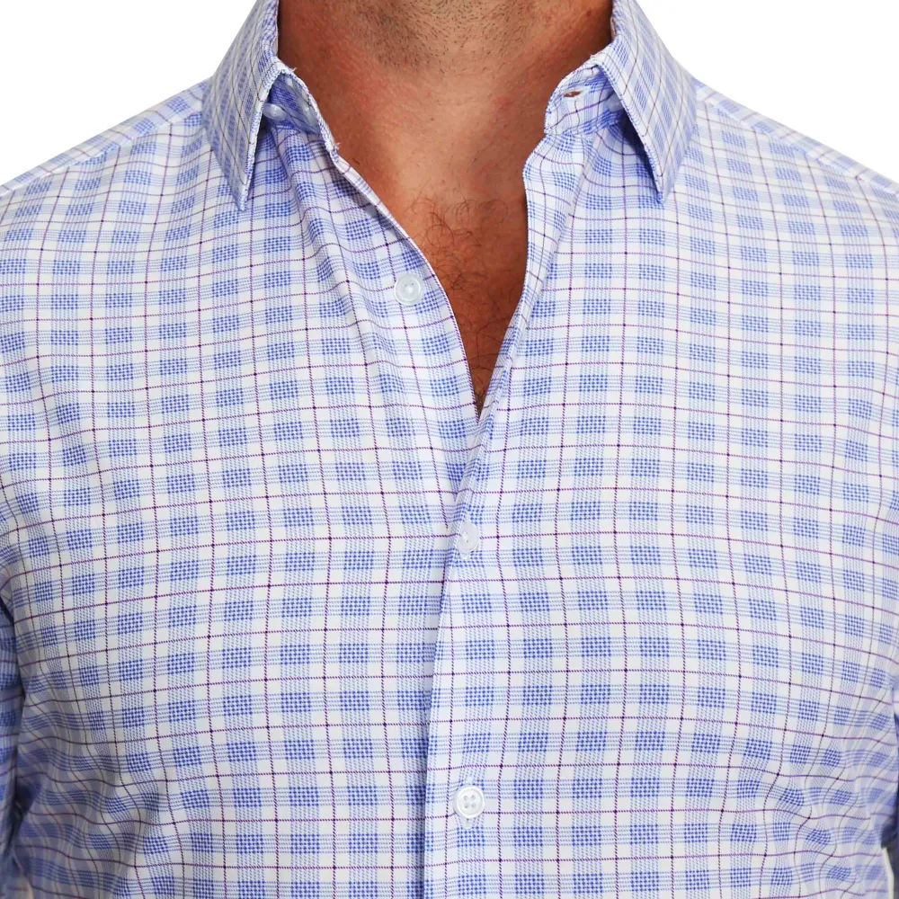 State and Liberty "The Baron" Purple and Blue Plaid| Dress Shirts
