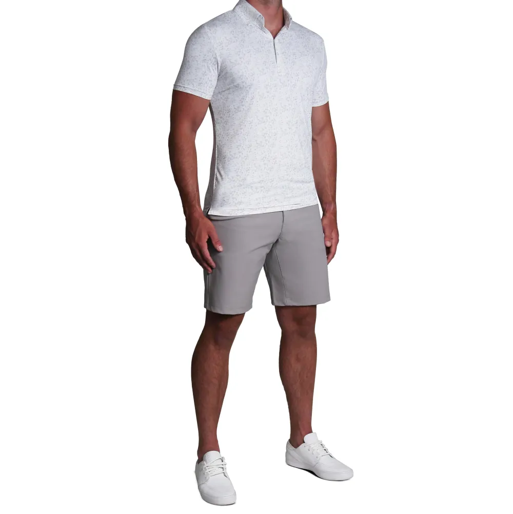State and Liberty "The Beckett" White with Abstract Dots| Short Sleeve Button Downs|Polos