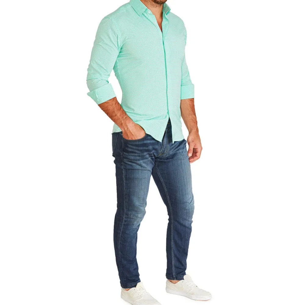 State and Liberty "The Charley" Mint Green Gingham| Dress Shirts