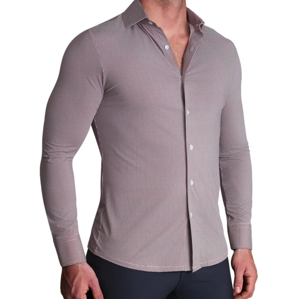 State and Liberty "The Colt" Sport Shirt - Deep Purple Microcheck| Casual Long Sleeves|Long Sleeve Button Downs