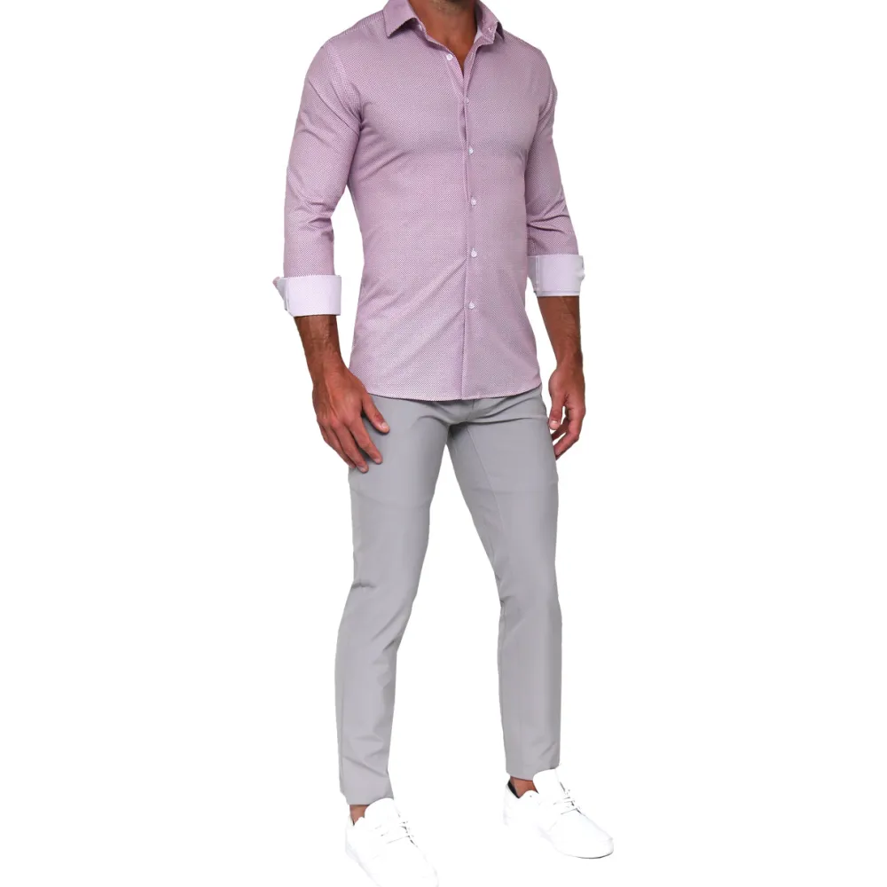 State and Liberty "The Cullinan" Purple Diamond Print| Dress Shirts